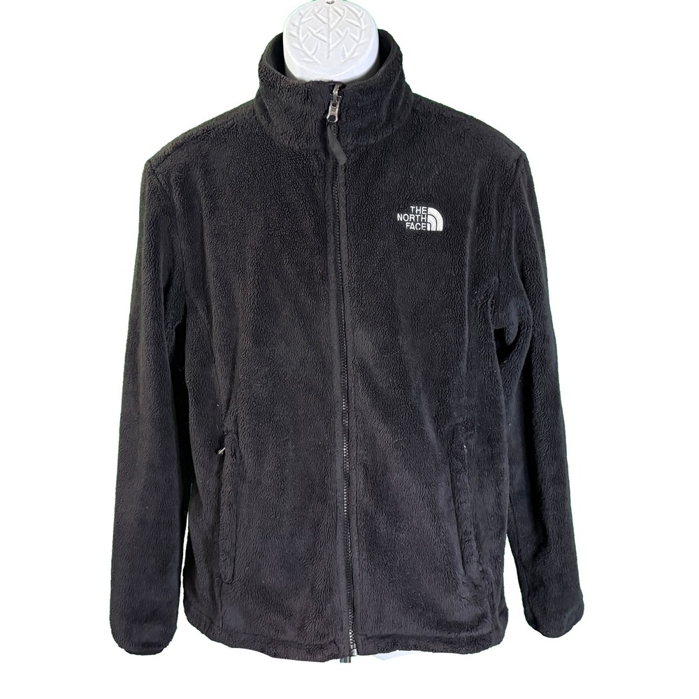 The North Face Osito Fleece Jacket Women Large Black Full Zip Soft Warm Coat